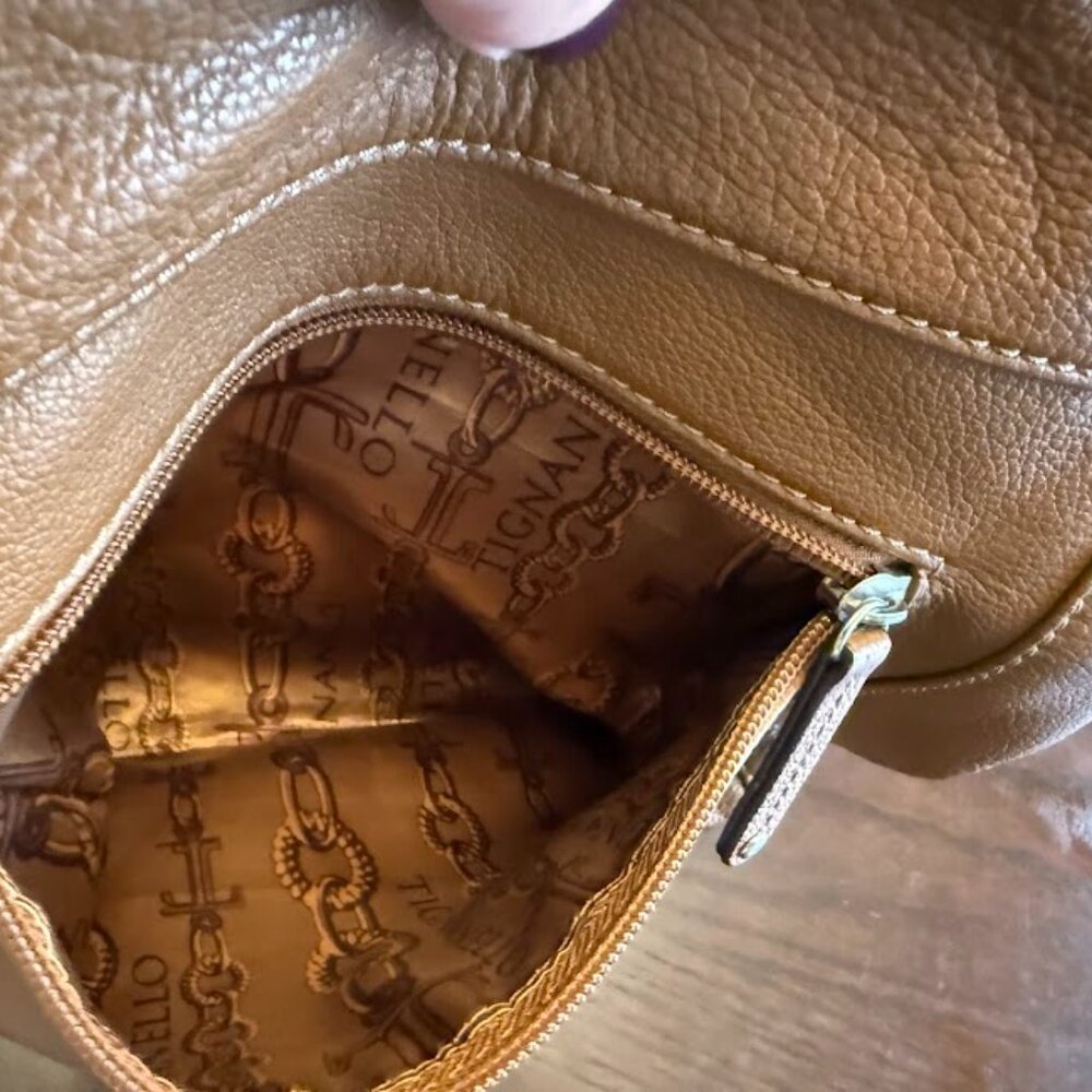 Tiganaello Shoulder/Crossbody Leather Bag - Cognac - Picture 10 of 15